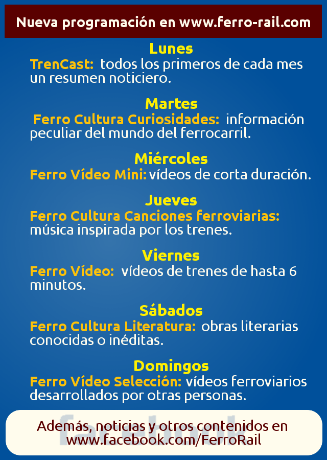 Nueva programación de Ferro Raíl