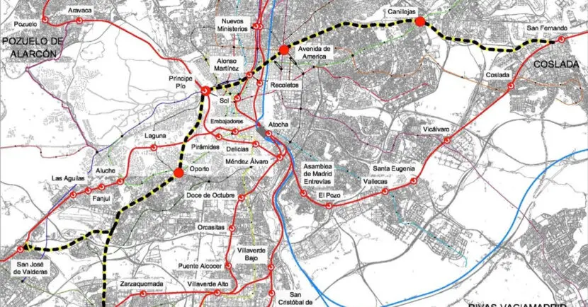 Una de las alternativas del nuevo eje transversal de Madrid