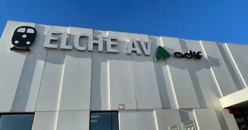 Nueva estación de Elche en el tramo de alta velocidad Monforte del Cid-Orihuela. RENFE.