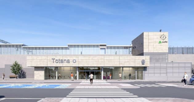 Design of the new Totana station. MINISTRY OF TRANSPORT AND SUSTAINABLE MOBILITY.