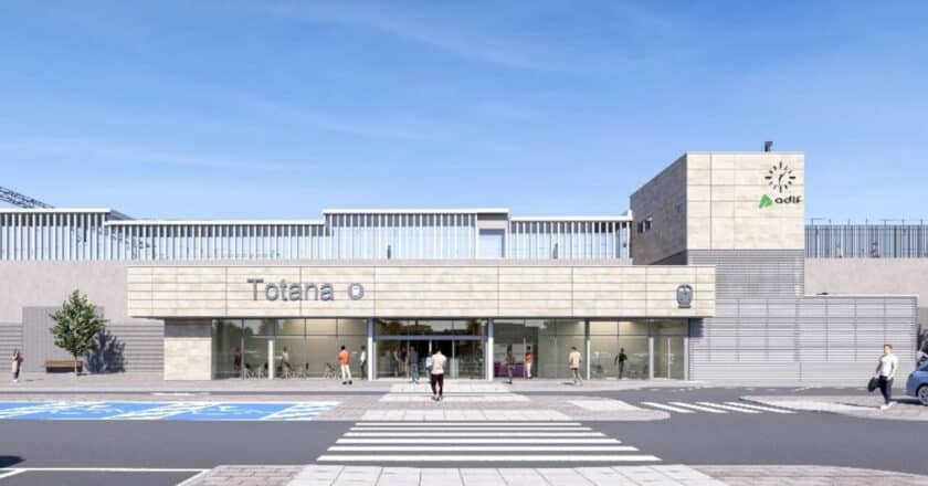 Diseño de la nueva estación de Totana. © MINISTERIO DE TRANSPORTES Y MOVILIDAD SOSTENIBLE.