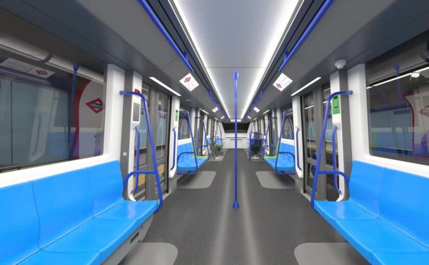 Diseño del interior de los nuevos trenes del metro de Madrid. © COMUNIDAD DE MADRID.