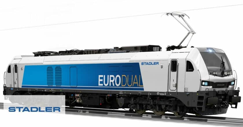 Imagen a ordenador de una locomotora EURODUAL. © STADLER.