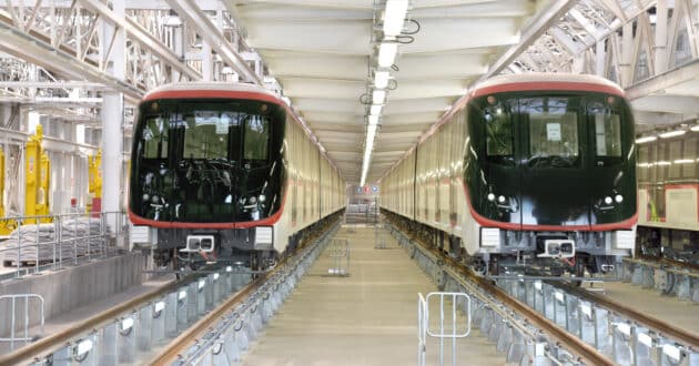 Trenes de la serie AS-2014 del metro de Santiago de Chile. © CAF.